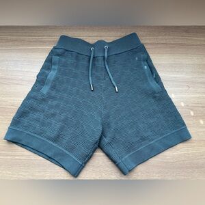 RAITH Knit Shorts Mens M Teal Green Textured Drawstring Casual 6” Inseam